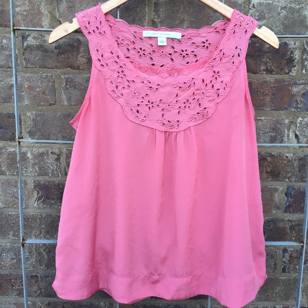SALE‼️LC Lauren Conrad Pink Size S Detail Top